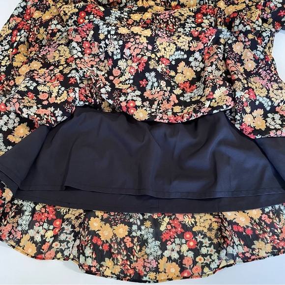 Madewell Dolman Sleeve Ruffle Hem Midi Dress Flower Garden Multicolor 10 Large - Picture 12 of 15